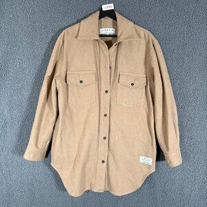 Anián Cotton Blend Twill Button Up Coat - Men's Size S - Tan